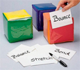 3 movement cubes with paper insert