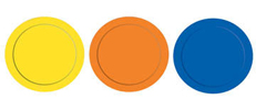 3 colored spots